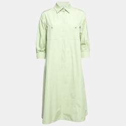 Max Mara Light Green Cotton Shirt Dress S