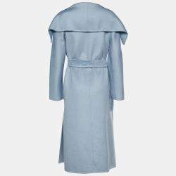 Pre Owned Max Mara Powder Blue Cashmere Belted Coat S