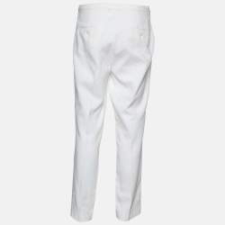 Pre Owned Max Mara White Cotton Trousers L