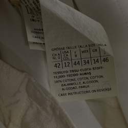 Pre Owned Max Mara White Cotton Trousers L