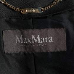 Pre Owned Max Mara Beige Silk Button Front Blazer M