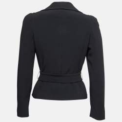 Pre Owned Max Mara Black Crepe Single Breasted Blazer S