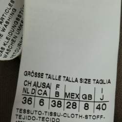 Pre Owned Max Mara Brown Silk Satin Neck Tie Detail Button Front Shirt S