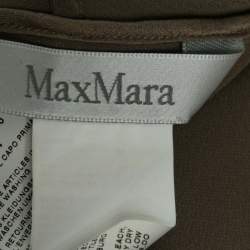 Pre Owned Max Mara Brown Silk Satin Neck Tie Detail Button Front Shirt S