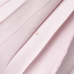 Pre Owned Max Mara Lilac Knit & Silk Paneled Belted Button Front Cardigan L