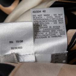 Pre Owned Max Mara Beige Floral Printed Silk Long Sleeve Top M