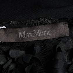 Pre Owned Max Mara Bicolor Cotton & Silk Floral Embellished Top S