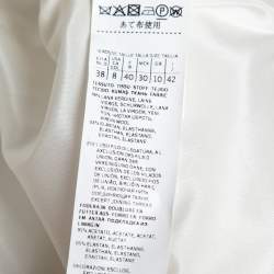 Pre Owned Max Mara Cream Wool Sleeveless Dress Jacket Set M