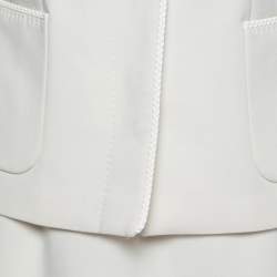 Pre Owned Max Mara Cream Wool Sleeveless Dress Jacket Set M