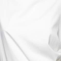 Pre Owned Max Mara White Cotton Cap Sleeve Belted Dress L