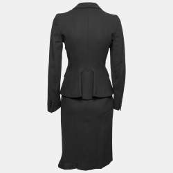 Pre Owned Max Mara Black Knit Skirt Suit S