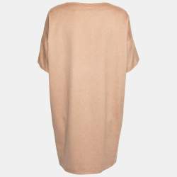 Pre Owned Max Mara Tan Camel Hair Short Sleeve Mini Dress S
