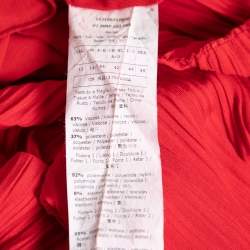 Pre Owned Max Mara Red Plisse Jersey Xiria Long Sleeve Dress L