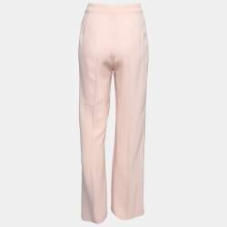 Max Mara Pink Crepe Straight-Leg Trousers XL