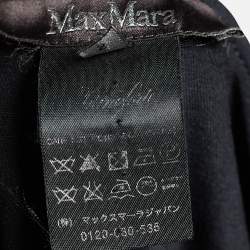 Pre Owned Max Mara Black Crepe Ruffled One Shoulder Top S