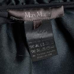 Pre Owned Max Mara Black Crepe Ruffled One Shoulder Top S