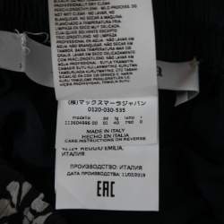 Pre Owned Max Mara Navy Blue Floral Printed Chiffon Pleated Palazzo Pants S