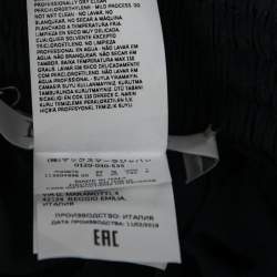 Pre Owned Max Mara Navy Blue Floral Printed Chiffon Pleated Palazzo Pants S