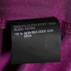 Pre Owned Max Mara Purple Silk Jersey Strapless Maxi Dress S