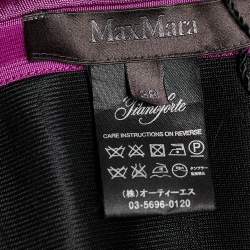 Pre Owned Max Mara Purple Silk Jersey Strapless Maxi Dress S