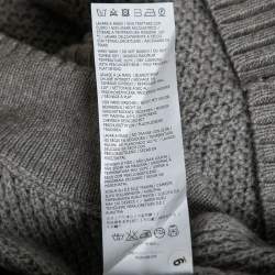 Pre Owned Max Mara Grey Cashmere Turtleneck Cropped Cardigan M