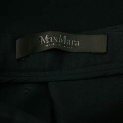 Pre Owned Max Mara Navy Blue Silk Pleated Maxi Skirt S