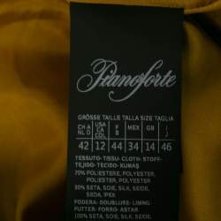 Pre Owned Max Mara Yellow Silk Satin Cropped Cape Jacket L