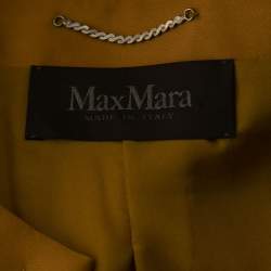 Pre Owned Max Mara Yellow Silk Satin Cropped Cape Jacket L