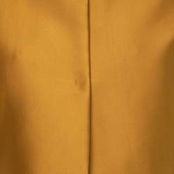 Pre Owned Max Mara Yellow Silk Satin Cropped Cape Jacket L
