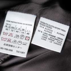 Pre Owned Max Mara Dark Purple Wool Detachable-Collar Belted Coat L   