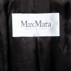 Pre Owned Max Mara Dark Purple Wool Detachable-Collar Belted Coat L   