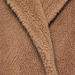 Pre Owned Max Mara Brown Camel Hair & Silk Teddy Bear Icon Coat M