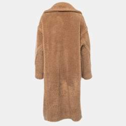 Pre Owned Max Mara Brown Camel Hair & Silk Teddy Bear Icon Coat M