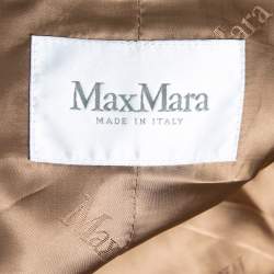 Pre Owned Max Mara Brown Camel Hair & Silk Teddy Bear Icon Coat M