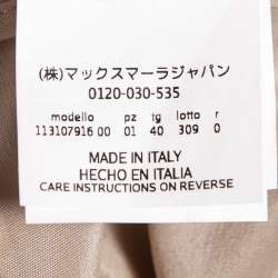 Pre Owned Max Mara Beige Sateen Pleated Pergola Pants S