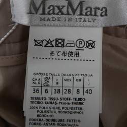 Pre Owned Max Mara Beige Sateen Pleated Pergola Pants S