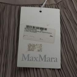Pre Owned Max Mara Beige Sateen Pleated Pergola Pants S