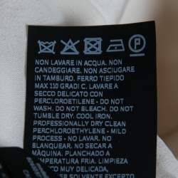 Pre Owned Max Mara Cream Silk-Crepe Belted Cariddi Top S