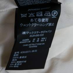 Pre Owned Max Mara Cream Silk-Crepe Belted Cariddi Top S