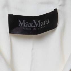 Pre Owned Max Mara Cream Silk-Crepe Belted Cariddi Top S