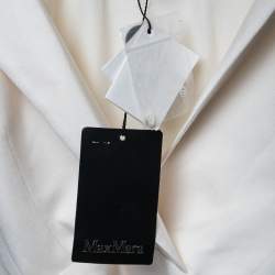 Pre Owned Max Mara Cream Silk-Crepe Belted Cariddi Top S