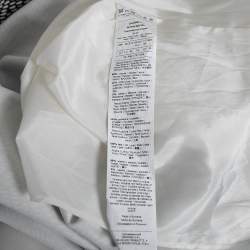 Pre Owned Max Mara Navy Blue Printed Silk & Knit Ponera Midi Dress L