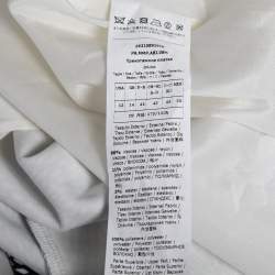 Pre Owned Max Mara Navy Blue Printed Silk & Knit Ponera Midi Dress L