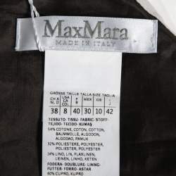 Max Mara Green Textured Cotton & Linen Sheath Dress M
