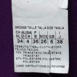 Pre Owned Max Mara Purple Crepe Wrap Midi Dress S