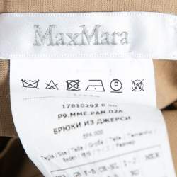Max Mara Beige Knit & Silk Overlay Trousers M
