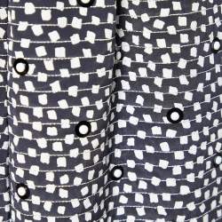 Max Mara Monochrome Printed Silk Stud Detail Midi Skirt M