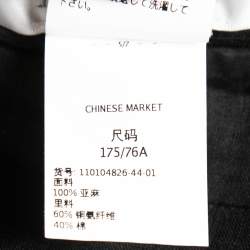 Pre Owned Max Mara Black Linen Pleated Wrap Skirt M