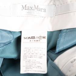 Pre Owned Max Mara Blue Cotton Wide Leg Trousers L