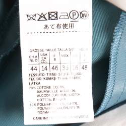 Pre Owned Max Mara Blue Cotton Wide Leg Trousers L